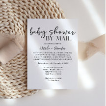 Black Modern Simple Script By Mail Baby Shower