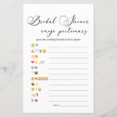 Black Modern Simple Script Game Emoji Pictionary (Vorderseite)