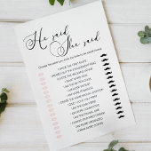 Black Modern Simple Script Game sagte er