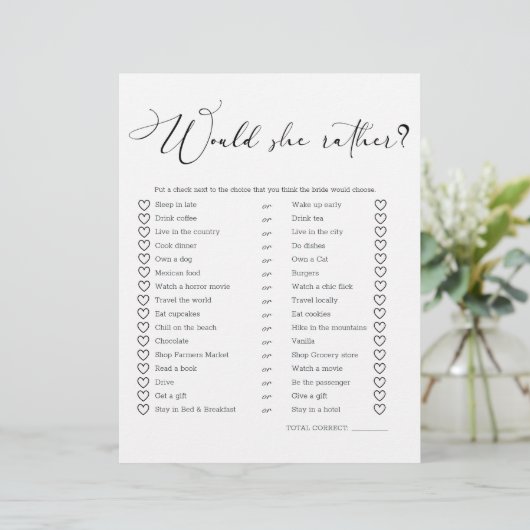 Black Modern Simple Script Game würde sie eher (Stehend Vorderseite)