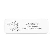 Black Modern Simple Script Mr. and Mrs Address (Vorne)