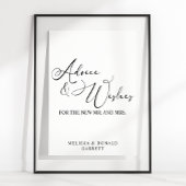 Black Modern Simple Script Wedding Advice & Wishin Poster