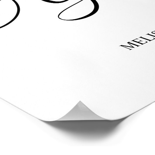 Black Modern Simple Script Wedding Card & Gifts Poster (Ecke)