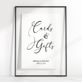 Black Modern Simple Script Wedding Card & Gifts Poster