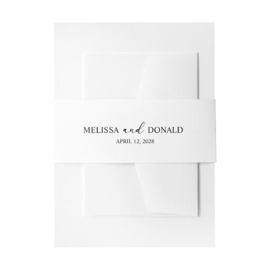 Black Modern Simple Script Wedding Einladungsbanderole (Vorderseite Beispiel)