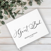 Black Modern Simple Script Wedding Gästebuch