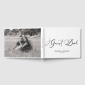 Black Modern Simple Script Wedding Gästebuch (Voll)