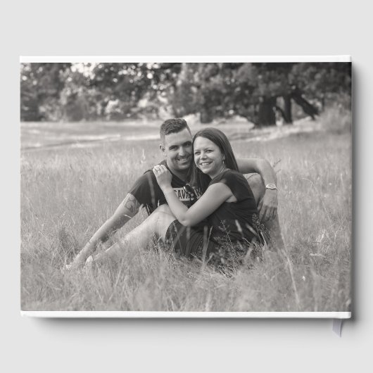 Black Modern Simple Script Wedding Gästebuch (Rückseite)