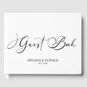 Black Modern Simple Script Wedding Gästebuch (Vorderseite)