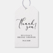 Black Modern Simple Script Wedding Geschenkanhänger (Vorderseite)