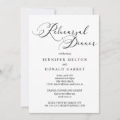 Black Modern Simple Wedding Probe Dinner Einladung (Vorderseite)