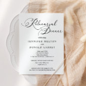 Black Modern Simple Wedding Probe Dinner Einladung