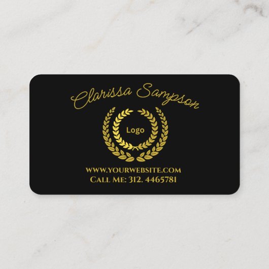 Black Modern Sun Logo Social Media Visitenkarte (Rückseite)