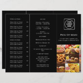 Black Modern Takeout Menü | Restaurant (Vorne/Hinten)