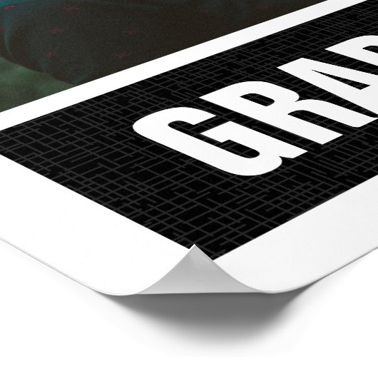 Black Modern Texture Foto Abschluss Poster (Ecke)