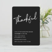 Black Modern Thanky Erntedank Dinner Einladung (Stehend Vorderseite)