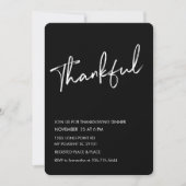Black Modern Thanky Erntedank Dinner Einladung (Vorderseite)