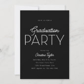 Black Modern Typografy Foto Graduation Party Einladung (Vorderseite)
