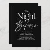 Black Modern Typography Rehearsal Dinner Einladung (Vorne/Hinten)