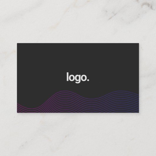 Black Modern Wave Gradient Scannable Qrcode Visitenkarte (Rückseite)