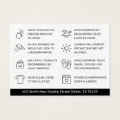 Black Modern Waxing Aftercare Card Hair Removal (Rückseite)