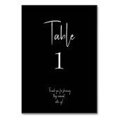 Black Modern Wedding Tischnummer (Vorderseite)