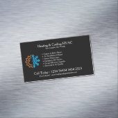 Black Modern White Heating & Cooling Magnetische Visitenkarte (Beispiel)