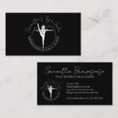 Black Modern Women Sport Gym Yoga Visitenkarte (Vorne/Hinten)