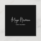 BLACK Moderner Eleganter Minimal QR Code Beruflich Quadratische Visitenkarte (Vorderseite)