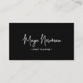 BLACK Moderner Eleganter Minimal QR Code Beruflich Visitenkarte (Vorderseite)