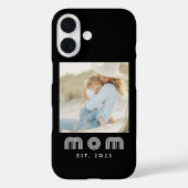 Black Mom Established Retro Script Photo Case-Mate iPhone Hülle (Rückseite)