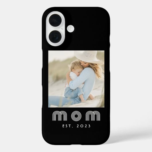 Black Mom Established Retro Script Photo Case-Mate iPhone Hülle (Rückseite)