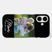 Black Mom Established Script Photo Case-Mate iPhone Hülle (Rückseite (Horizontal))