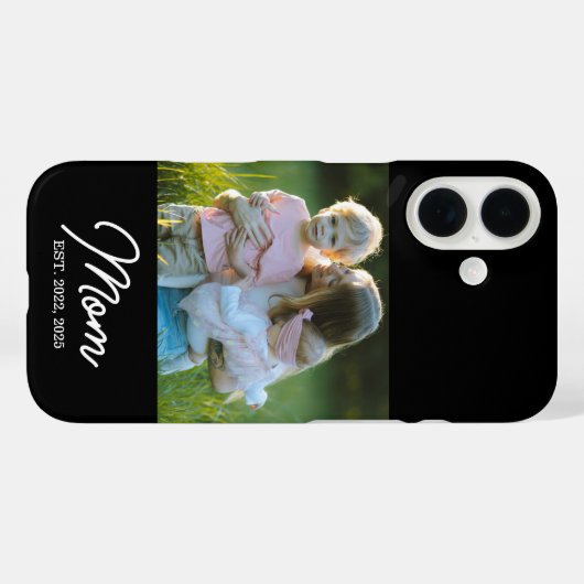 Black Mom Established Script Photo Case-Mate iPhone Hülle (Rückseite (Horizontal))
