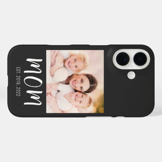 Black Mom Established Script Photo Case-Mate iPhone Hülle (Rückseite (Horizontal))