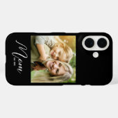 Black Mom Established Script Photo Case-Mate iPhone Hülle (Rückseite (Horizontal))