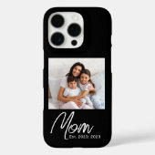Black Mom Established Script Photo Case-Mate  iPhone Hülle (Rückseite)