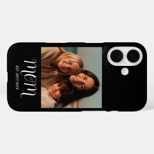 Black Mom Established Script Photo Case-Mate iPhone Hülle (Rückseite (Horizontal))