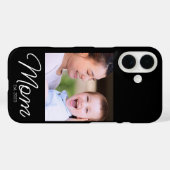 Black Mom Established Script Photo Case-Mate iPhone Hülle (Rückseite (Horizontal))