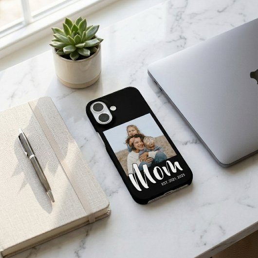 Black Mom Established Script Photo Case-Mate iPhone Hülle