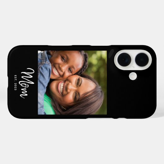 Black Mom Established Script Photo Case-Mate iPhone Hülle (Rückseite (Horizontal))
