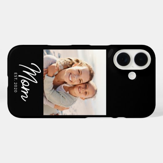 Black Mom Established Script Photo  Case-Mate iPhone Hülle (Rückseite (Horizontal))