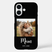 Black Mom Established Script Text and Photo Case-Mate iPhone Hülle (Rückseite)
