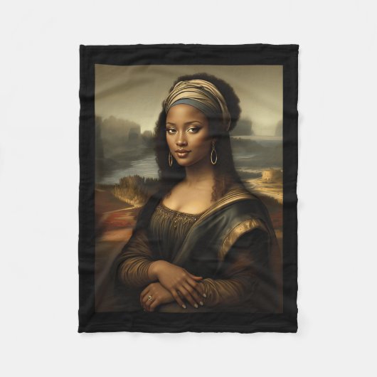 Black Mona Lisa African American Black History Mon Fleecedecke (Vorderseite)