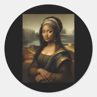 Black Mona Lisa African American Black History Mon Runder Aufkleber