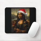 Black Mona Lisa African American Christmas Santa H Mousepad (Mit Mouse)