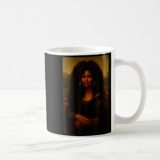 Black Mona Lisa Afro African American Melanin Blac Kaffeetasse (Rechts)
