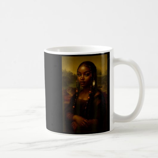 Black Mona Lisa Afro African American Melanin Blac Kaffeetasse (Rechts)