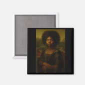 Black Mona Lisa Afro African American Melanin Blac Magnet (Vorderseite/Rückseite)