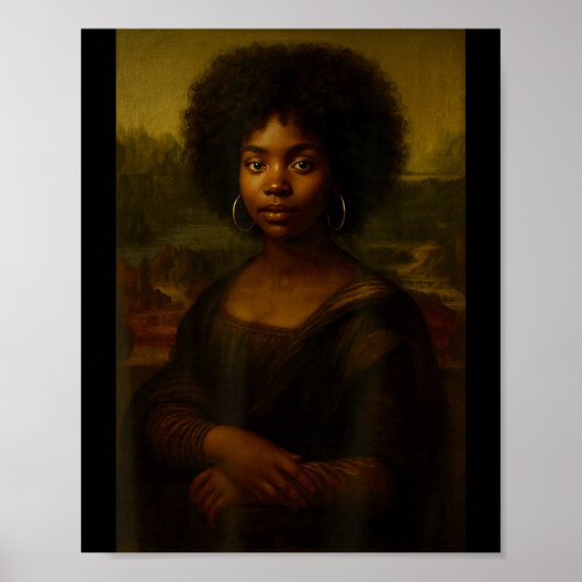 Black Mona Lisa Afro African American Melanin Blac Poster (Vorne)